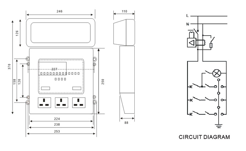 Ready Board Box OUTLINE OVERALL AND INSTALLATION DIMENSION